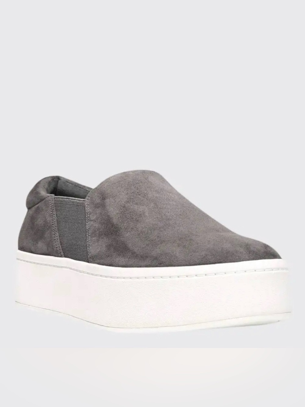 Vince Warren Suede Platform Skate Sneakers Taupe Gray Slip-On Shoes | Size 6.5 - Picture 3 of 10